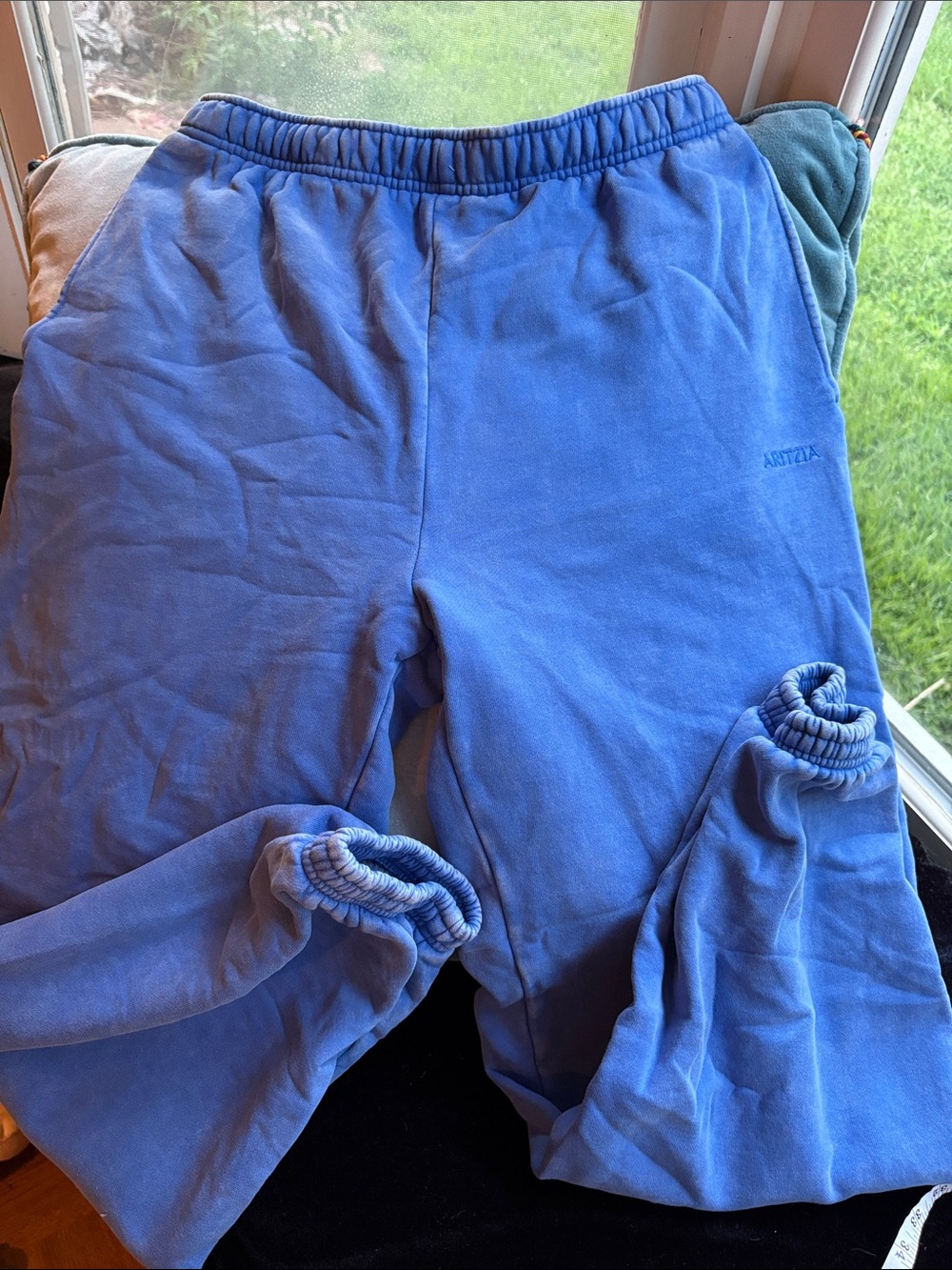 Aritzia Blue Mineral Wash Jogger Sweatpants
